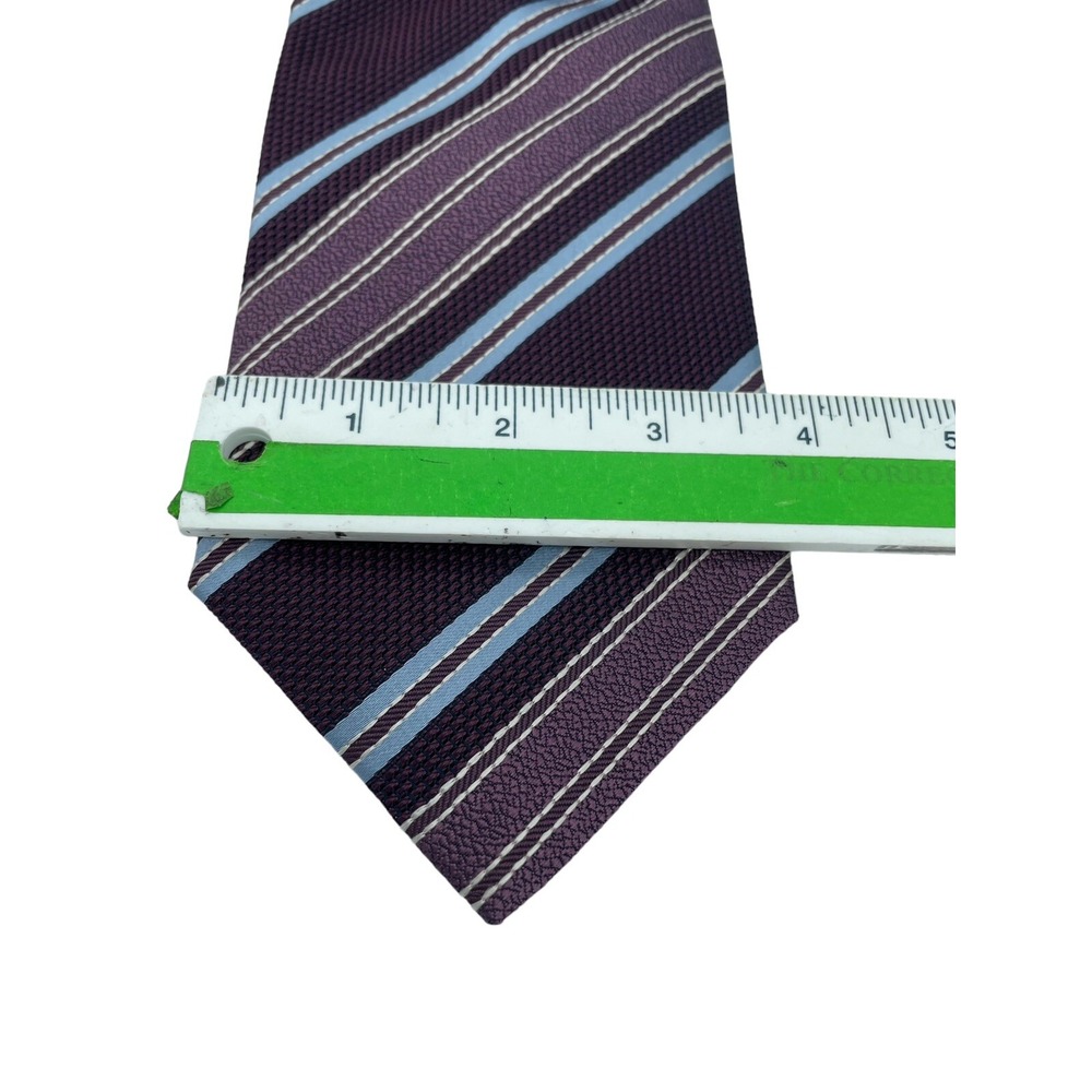 ERMENEGILDO ZEGNA Men Sz 60"x3 1/2" Maroon Striped 100% Silk Tie ITALY Made (TA5 - Picture 4 of 4